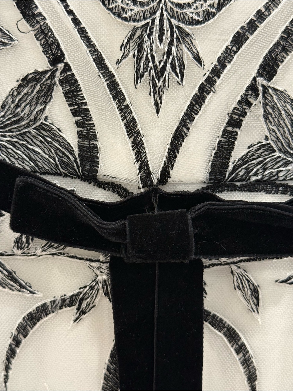 Marchesa Notte Black & White Floral Embroidered Maxi Dress - Picture 5 of 8